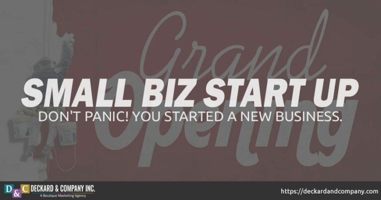 Dont panic, you started a new business. Small Business Start up