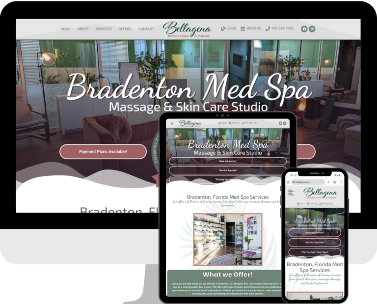 Bellagena Med Spa of Bradenton - Med and Day SPa WordPress Website Design Services