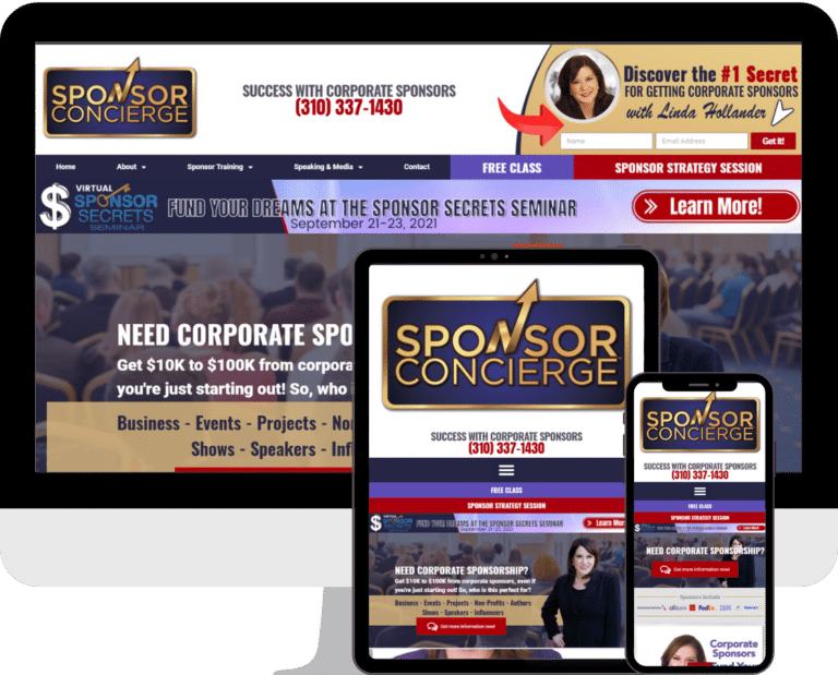 Sponsor Concierge, help fund your dreams with Corporate Sponsors, WordPress website design by Deckard & Company