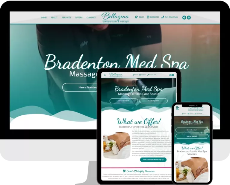 Bellagena Med Spa WordPress website design and development services by Deckard & Company, a Boutique Marketing Agency in Florida