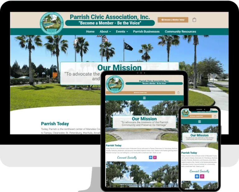 Parrish Civic Association WordPress website design and development