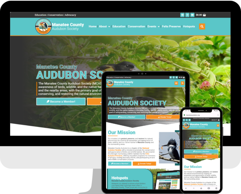 Manatee County Audubon Society website design and development by Deckard & Company, a Bradenton, Sarasota, WordPress web design agency