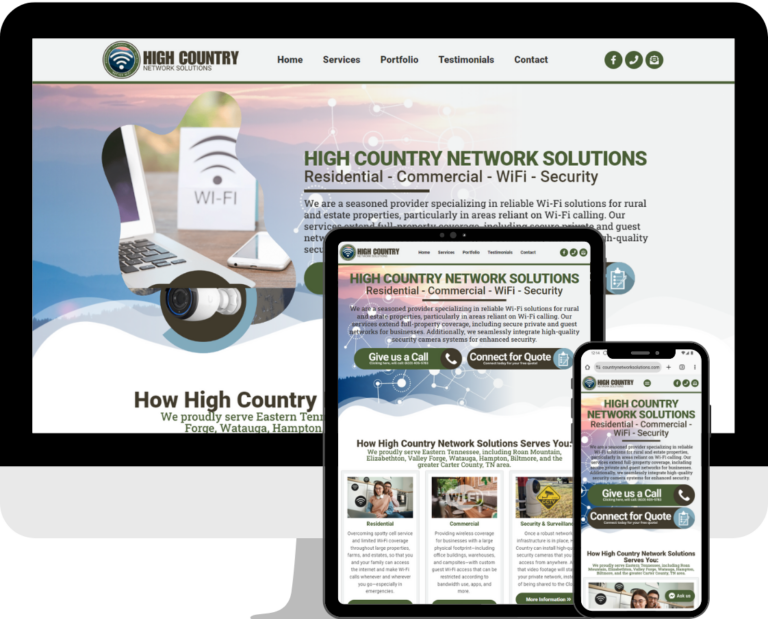 Our client, High Country Network Solutions, is a WordPress website design project in North Carolina and Tennessee!