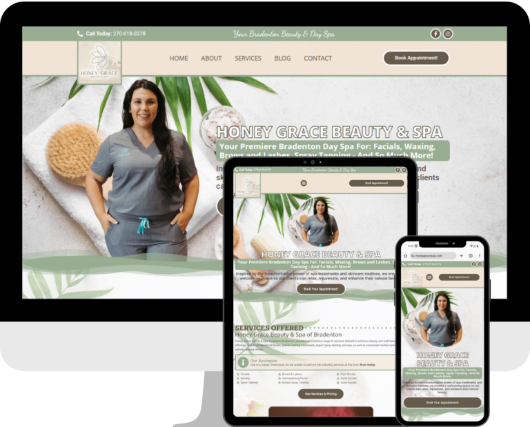 Honey Grace Beauty and Spa Website Design Services